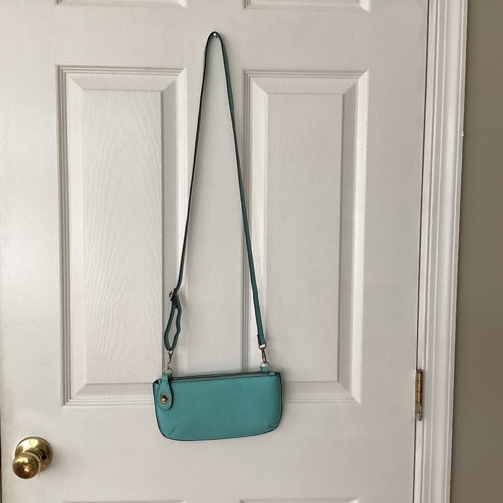 Mini crossbody wristlet clutch